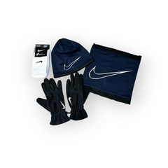 Зимний набор футболиста (перчатки, горловик, шапка) Pro training Dark blue