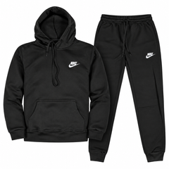 Чоловічий спортивний костюм Sportswear з начосом - худі та штани, чорний